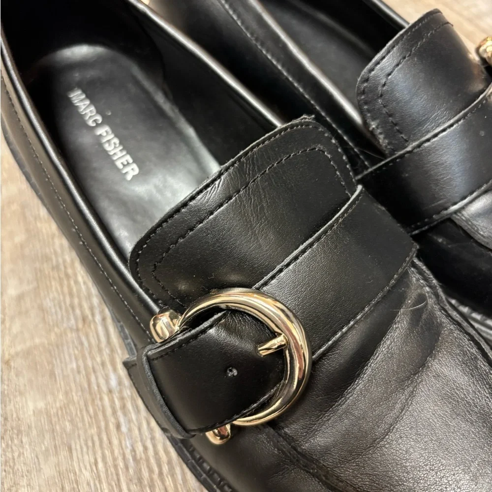 MARC FISHER Dancy 2 Chunky Lug Sole Bridle Bit Loafers
